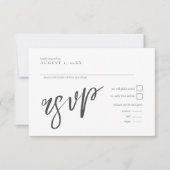 Love Calligraphy Wedding B&W ID940 RSVP Kaartje (Voorkant)