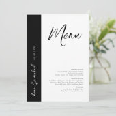 Love Calligraphy Wedding Menu B&W ID940 (Staand voorkant)