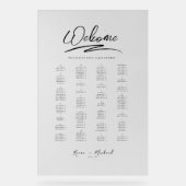Love Calligraphy Welcome Seating Chart B&W ID940 (Recto)