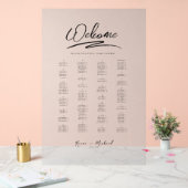 Love Calligraphy Welcome Seating Chart B&W ID940 (Mariage)