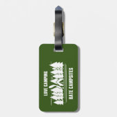 Love Camping, Hate Campsites Bagagelabel (Achterkant verticaal)