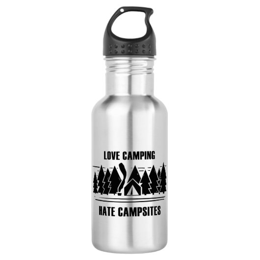Love Camping, Hate Campsites Waterfles (Voorkant)