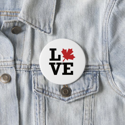 Love Canada Maple Leaf Flag Ronde Button 7,6 Cm (In situ)