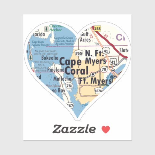 Love Cape Coral Florida Sticker (Vel)