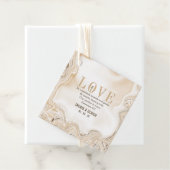 Love Caramel Marble Swirl Scripting Ephesians 4:2 Bedankjes Labels (In situ)