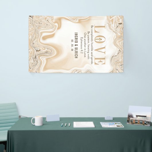 Love Caramel Marble Swirl Scripting Ephesians 4:2 Spandoek (Beurs)