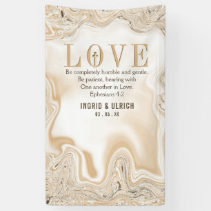Love Caramel Marble Swirl Scripting Ephesians 4:2 Spandoek