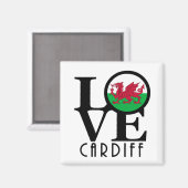 LOVE Cardiff Wales Magneet (Voorkant / Achterkant)