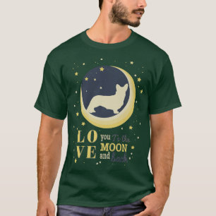 Love Cardigan Welsh Corgi to the Moon T-shirt