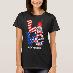 Love Caregiver Life Nurse Stethoscoop Patriotic 4t T-shirt