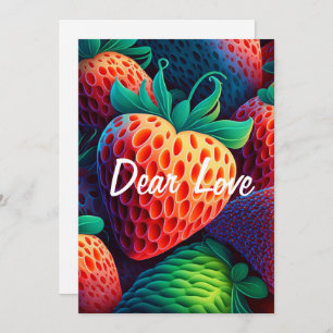 Love carte fraise pour les amoureux