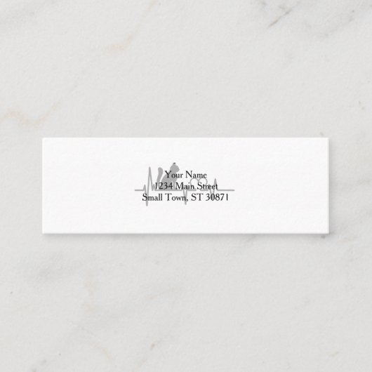 Love cat cardiogram - Kies achtergrondkleur Mini Visitekaartje (Voorkant)