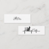 Love cat cardiogram - Kies achtergrondkleur Mini Visitekaartje (Voorkant / Achterkant)