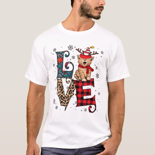 Love-Cat Christmas T-shirt (Voorkant)