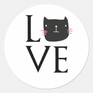 LOVE CAT COFFEE CUP RONDE STICKER