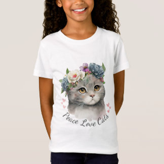 Love Cat Kind Girl T-shirt