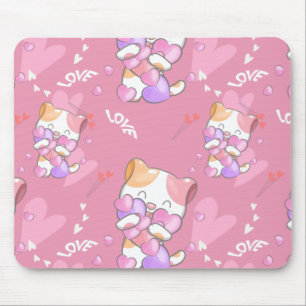 Love Cat Pattern Colorful Pets Animals Muismat