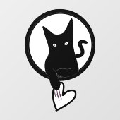 Love Cat Window Cling van dichter Adiela Akoo Raamsticker (Vel)