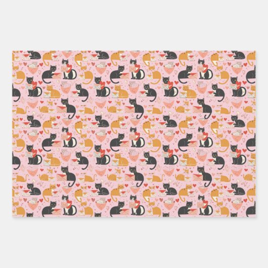 Love Cat Wrapping Papier Set (Devant 2)