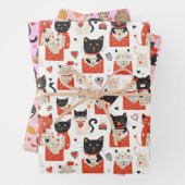 Love Cat Wrapping Papier Set (En situation)