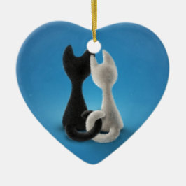 Love Cats Black and White Keramisch Ornament