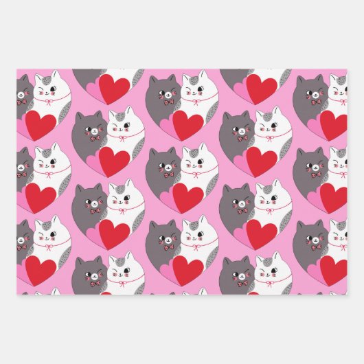 Love Cats Collectie Inpakpapier Vel (Voorkant)