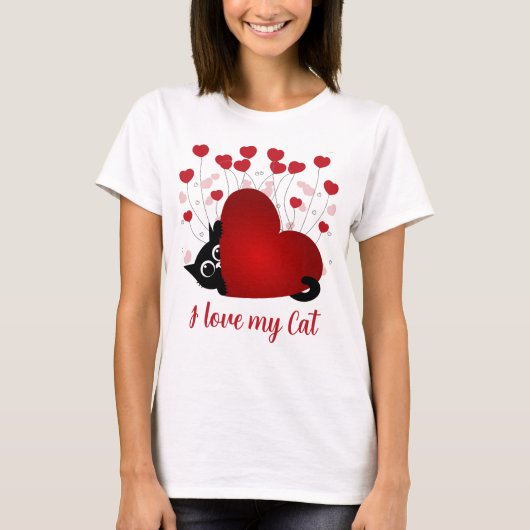 Love Cats Custom Hearts T-shirt (Voorkant)