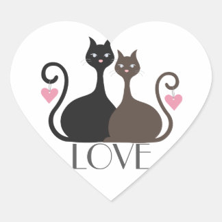 Love Cats Custom "Love" Sticker Hart
