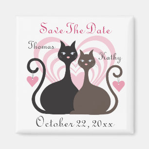 Love Cats Custom Save the Date Magnet Square Magneet