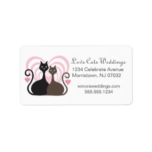 Love Cats Design Étiquette de adresse personnalisé