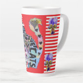 Love Cats Joyeux Catsmus Noël Rouge Latte Mug (Angle droit)