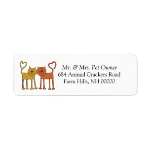 Love Cats Retourner Adresse Mail Stickers Étiquet