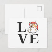 Love Cats - Santa Kitten Briefkaart (Voorkant / Achterkant)