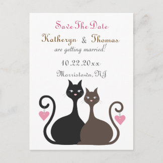 Love Cats Save The Date Aankondiging Briefkaart 2