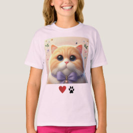 Love Cats Schattige Cat Pink Girls T-shirt