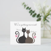 Love Cats Sla het Briefkaart van de datumbekendmak (Staand voorkant)