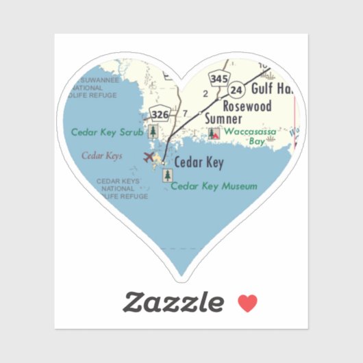 Love Cedar Key Florida Sticker (Vel)