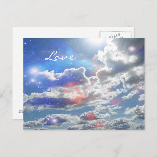 Love Celestial Clouds Briefkaart (Voorkant / Achterkant)