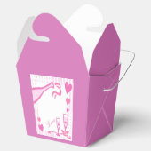 Love, Champagne & Hearts Pink Takeout Favor Box Bedankdoosjes (Geopend)