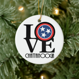 LOVE Chattanooga Tennessee Keramisch Ornament