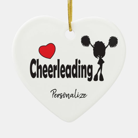 Love Cheerlead Red Heart Keramisch Ornament (Voorkant)