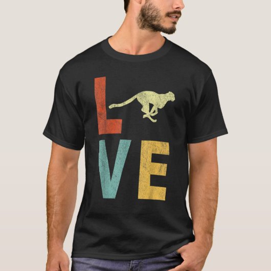 Love Cheetah   Cheetah Quote Retro T-shirt (Voorkant)