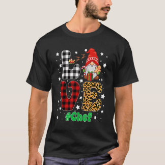 Love Chef Gnome kerstluipaard Pset Xmas Pajam T-shirt