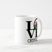 LOVE Chepstow Wales 11oz Koffiemok (Voorkant rechts)