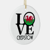 LOVE Chepstow Wales Keramisch Ornament (Rechts)