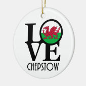 LOVE Chepstow Wales Keramisch Ornament (Links)