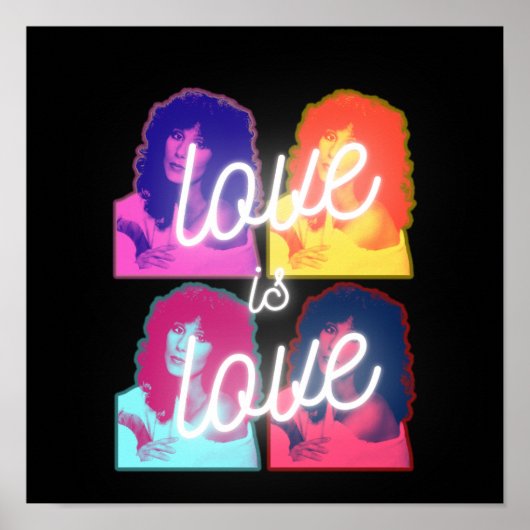 Love Cher Colorful LGBTQ Pride Poster (Voorkant)