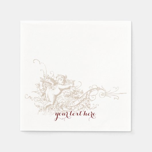 Love Cherub Wedding Paper Napkin Set Servetten (Voorkant)
