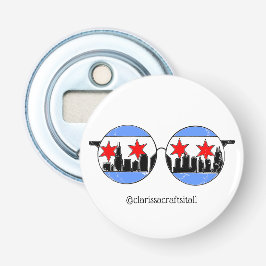 LOVE chicaGOggles magnet Button Flesopener