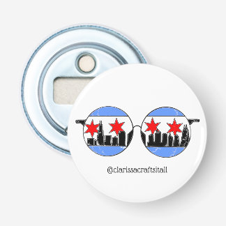 LOVE chicaGOggles magnet Button Flesopener